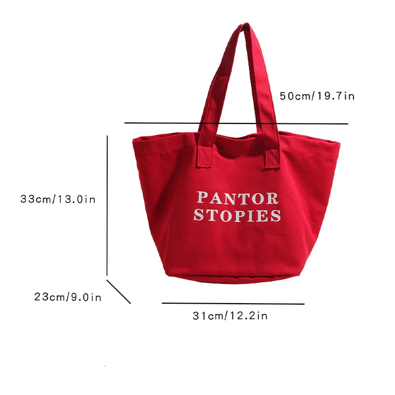 Alphabet canvas bag summer trend Korean niche handbag casual large capacity shopping bag commuting shopping 241008