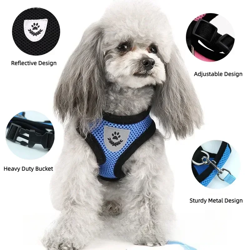 Pet Cat Carrier Leash For Walking Anti-Escape Adjustable Mesh Vest Dog Accessories for Puppies Small And Medium-sized Dogs