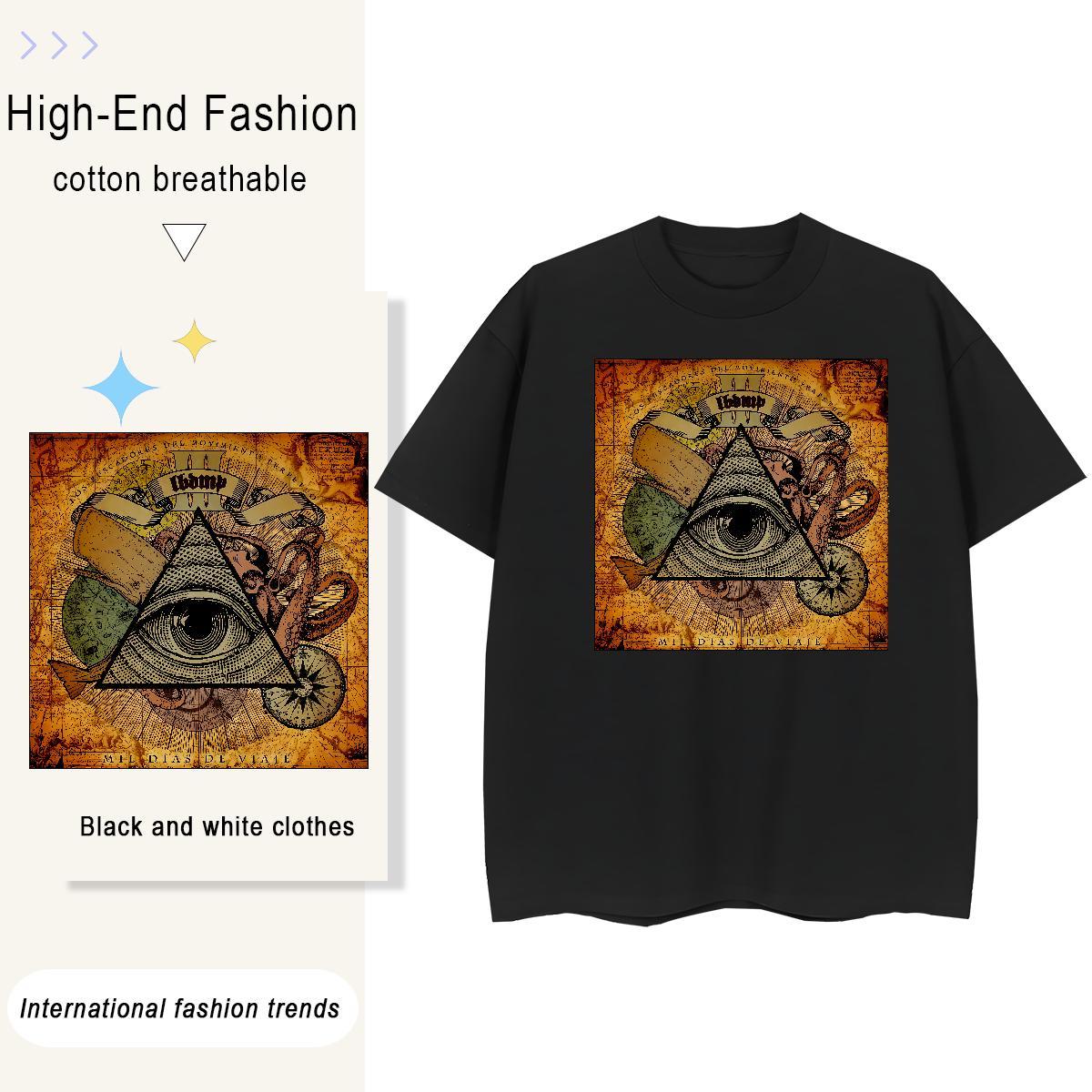 Fashion T shirt 230g Pure Cotton Breathable Soft Street Casual eye of the devil Couples T Shirts Designer Nice Cartoon Printing L-4XL Clothes Shirt