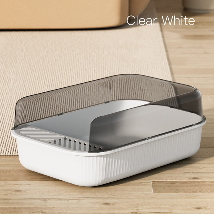 HOT SALE Pet Products Cleaning Plastic Cat Toilet Box Trays Simple Cute Cat Head Cat Litter Box