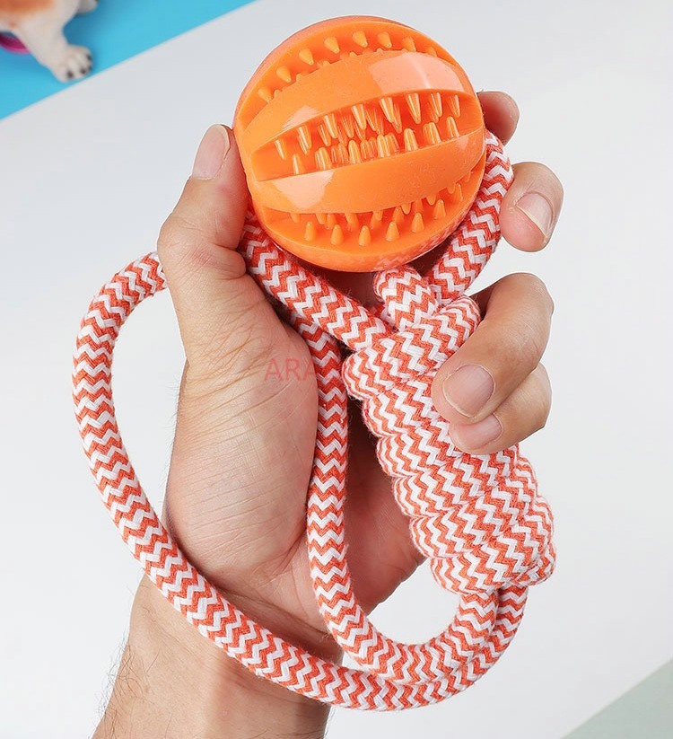 1PCS Dog toy ball, gold haired large dog bite resistant training ball, interactive dog training ball with rope, pet supplies