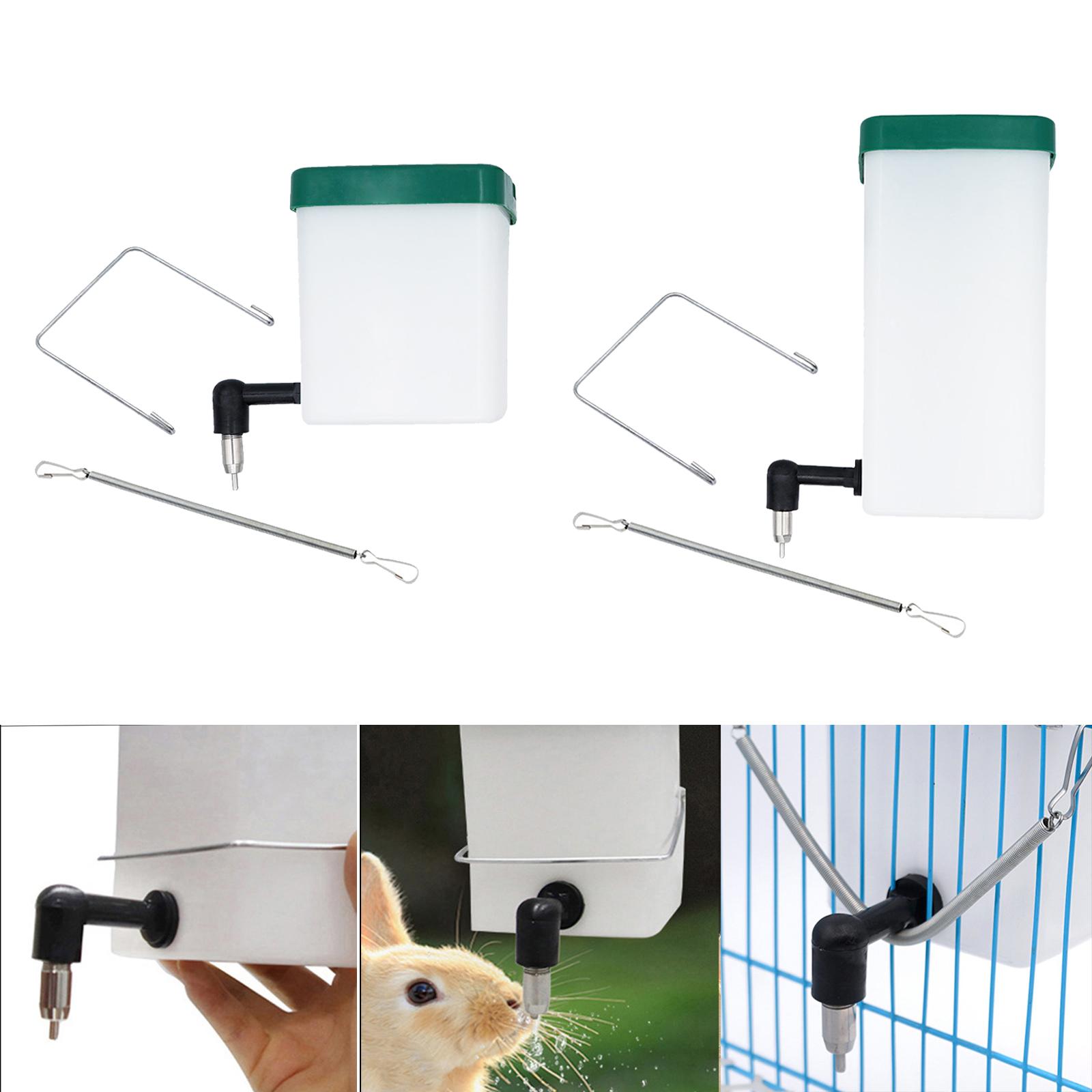 Leakproof Automatic Drinker Dispenser Water Feeder with Spring and Hooks No Drip Nipple for Bunny Chicken Mouse/Rat Guinea Pig