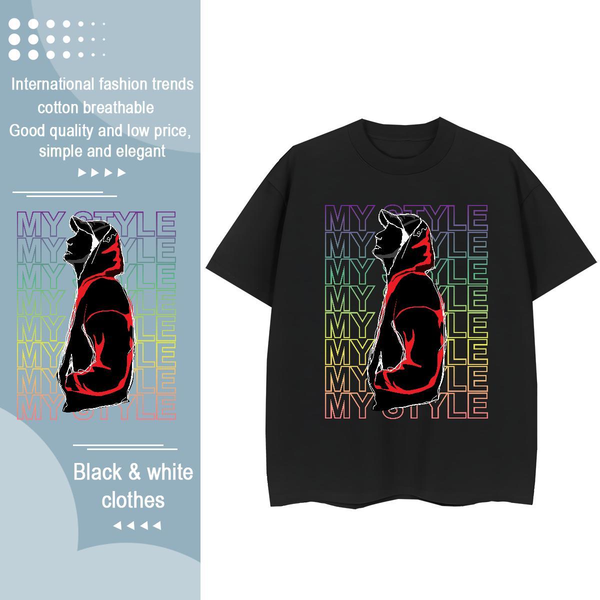 2024 Womens T Shirts 230g Pure Cotton Breathable Short Sleeve Summer Casual character Lady T shirt Unisex Cartoon Anime Clothings