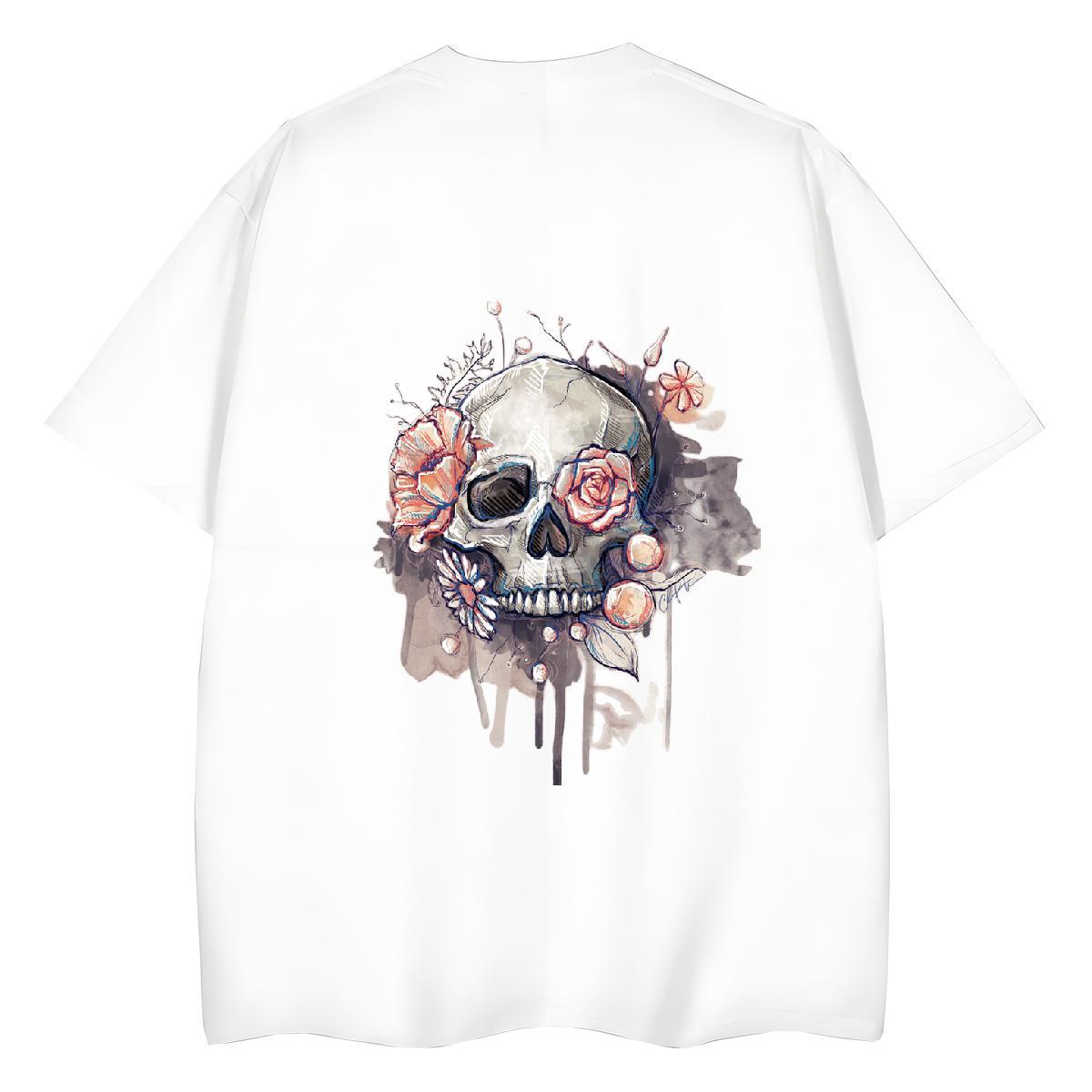New Woman T Shirts 230g 100% Cotton Breathable Casual Beach skull Womens Tshirts High quality Graphic Polos