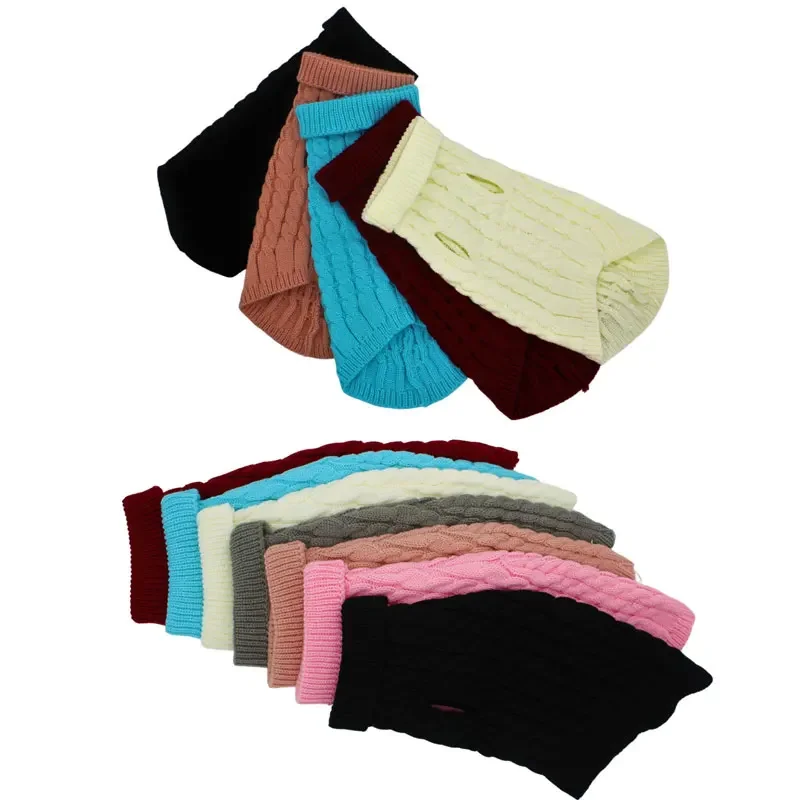 Warm Dog Cat Sweater Clothing Winter Turtleneck Knitted Pet Cat Puppy Clothes Costume for Small Dogs Cats Chihuahua Outfit Vest