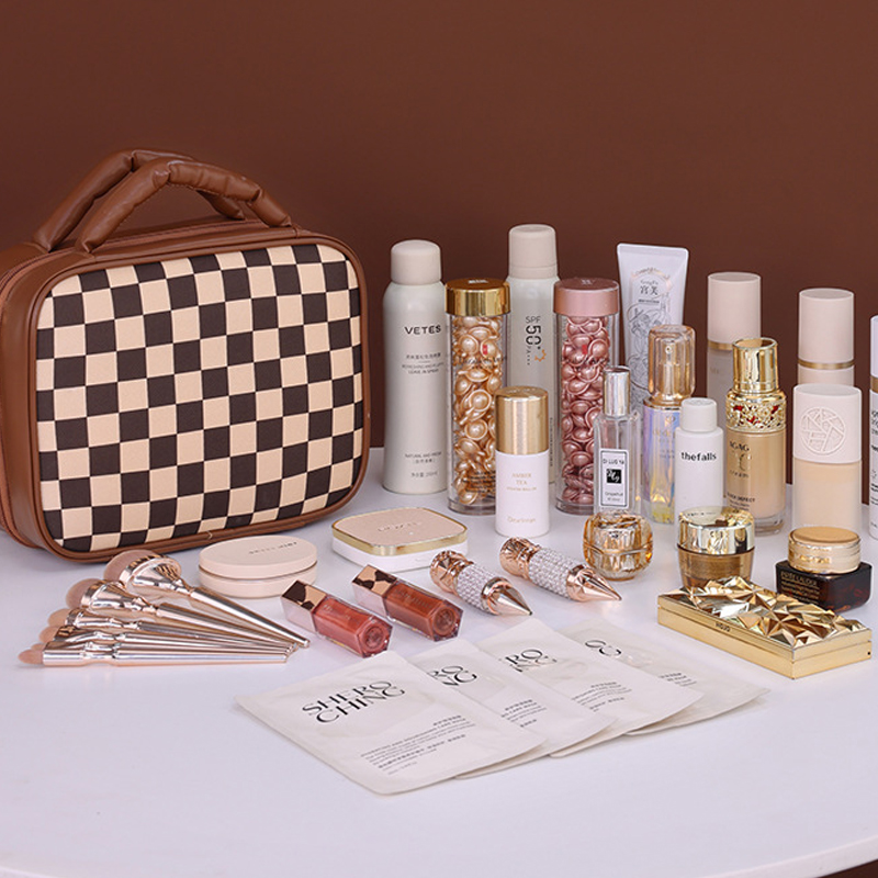Tote bag new senior sense of large-capacity grunge makeup bag travel portable multifunctional handheld cosmetic storage bag