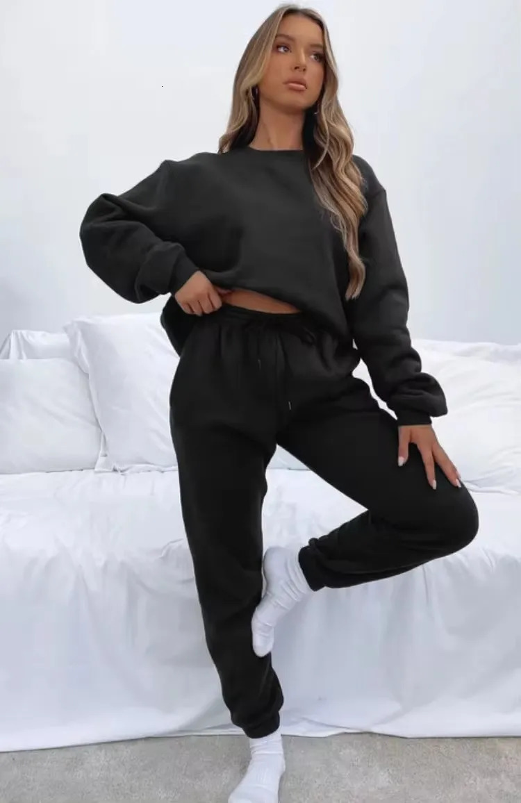 High quality women clothing wholesalers crew neck sweatshirt womens tracksuits 2 piece set 241008
