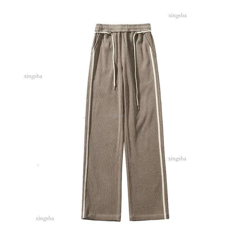 Men Sweatpants Streetwear Side Striped Trend Wide-leg Casual Jogger Sweat Pant Hip Hop Baggy Track Pants 240708