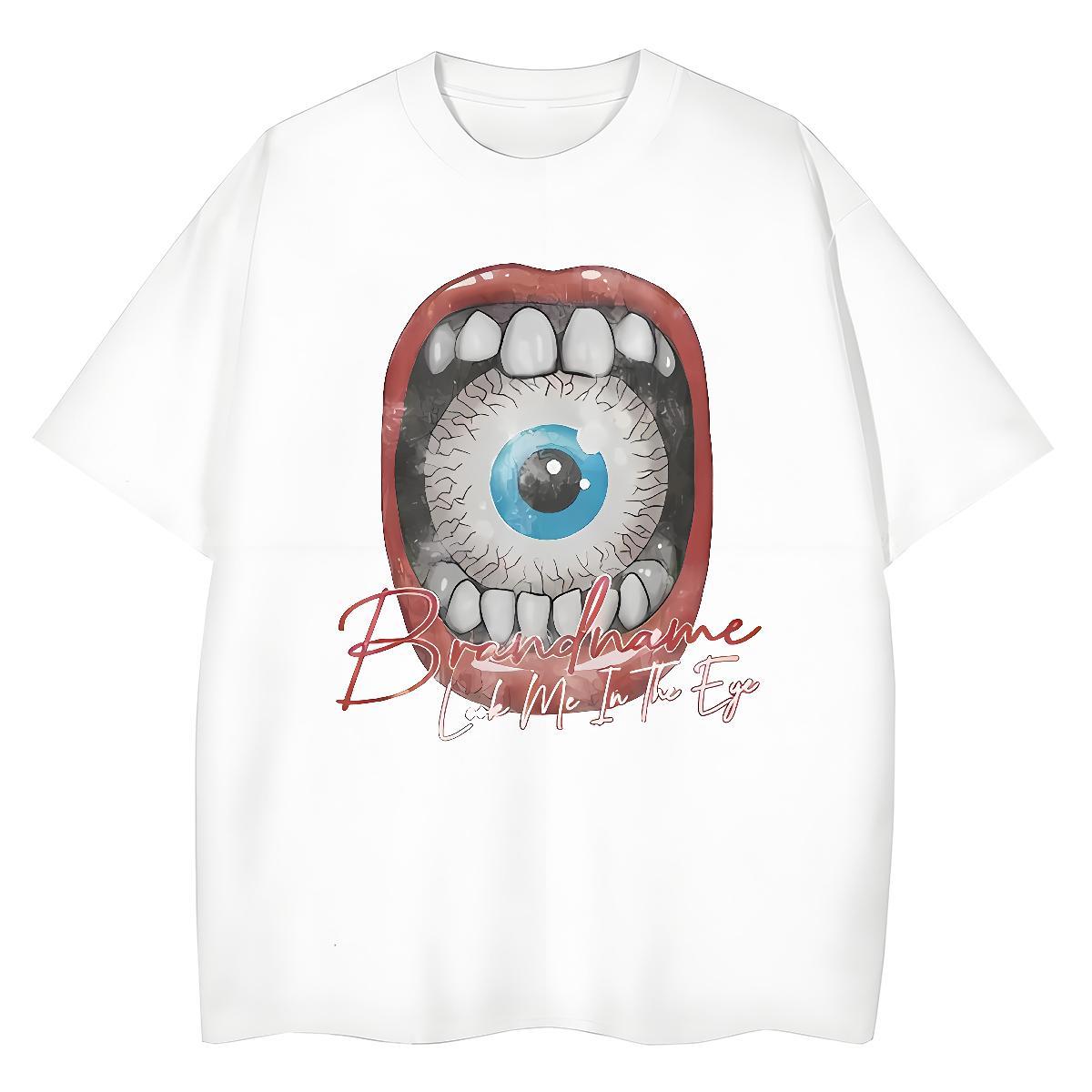 Designer Women T Shirts 230g 100% Cotton Crew Neck Hip Hop Street eyeball Women Tshirts Comfortable Cartoon Printing L-4XL Tops Shirt
