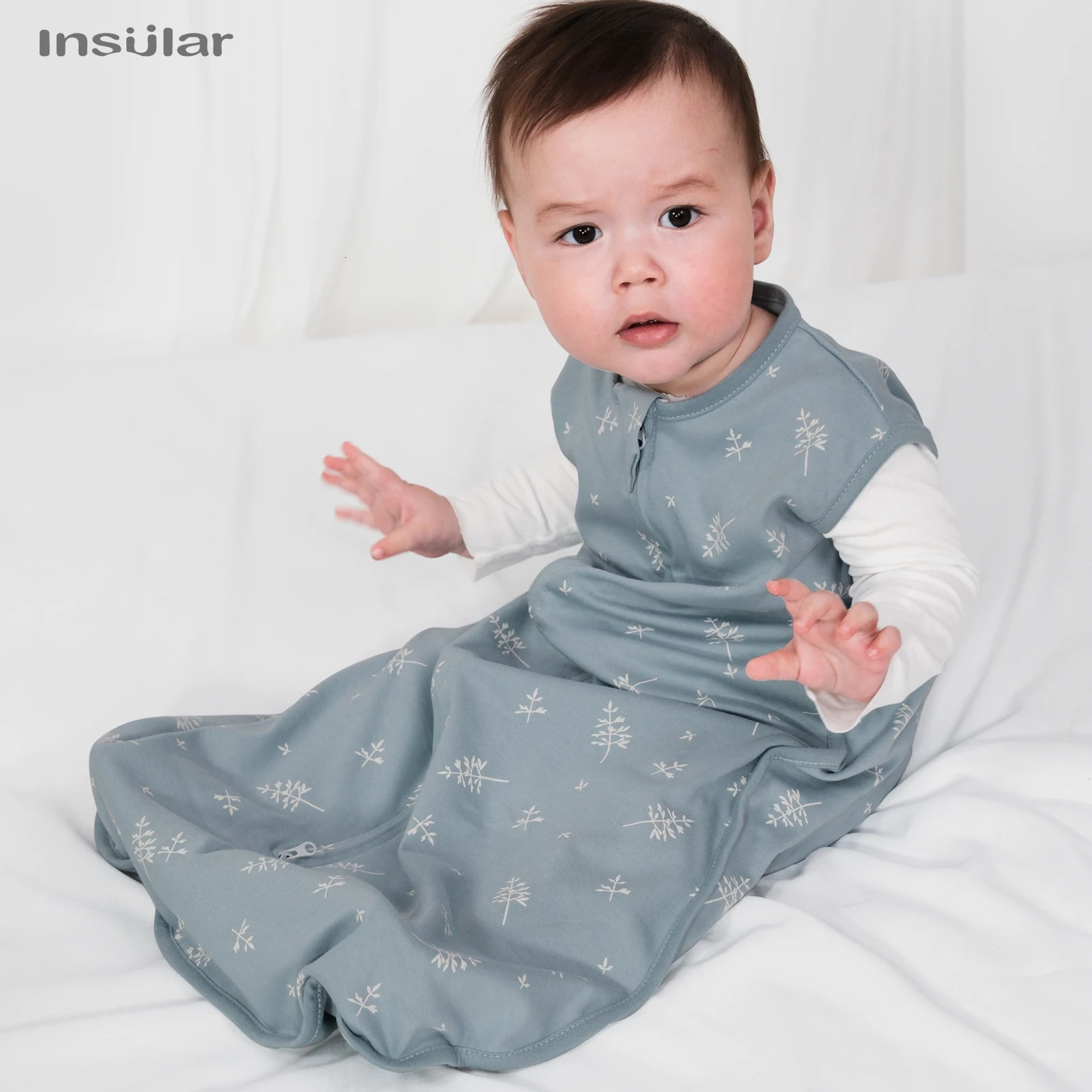 Insular Baby Sleep Sack Sleepping Bag Unisex Sleeveless 100% Cotton Wearable Bedding Blanket Suit Summer Soft For Baby Toddler 241011