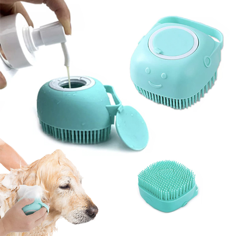 Pet Dog Shampoo Brush Cat Massage Comb Grooming Scrubber for Bathing Short Hair Soft Silicone Rubber Pet Shower Accessories