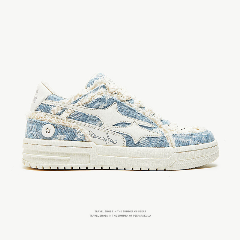 Guangzhou Fashion Summer China-Chic Korean Edition Water Washing Denim Breathable Board Men's And Women's Couple Shoes