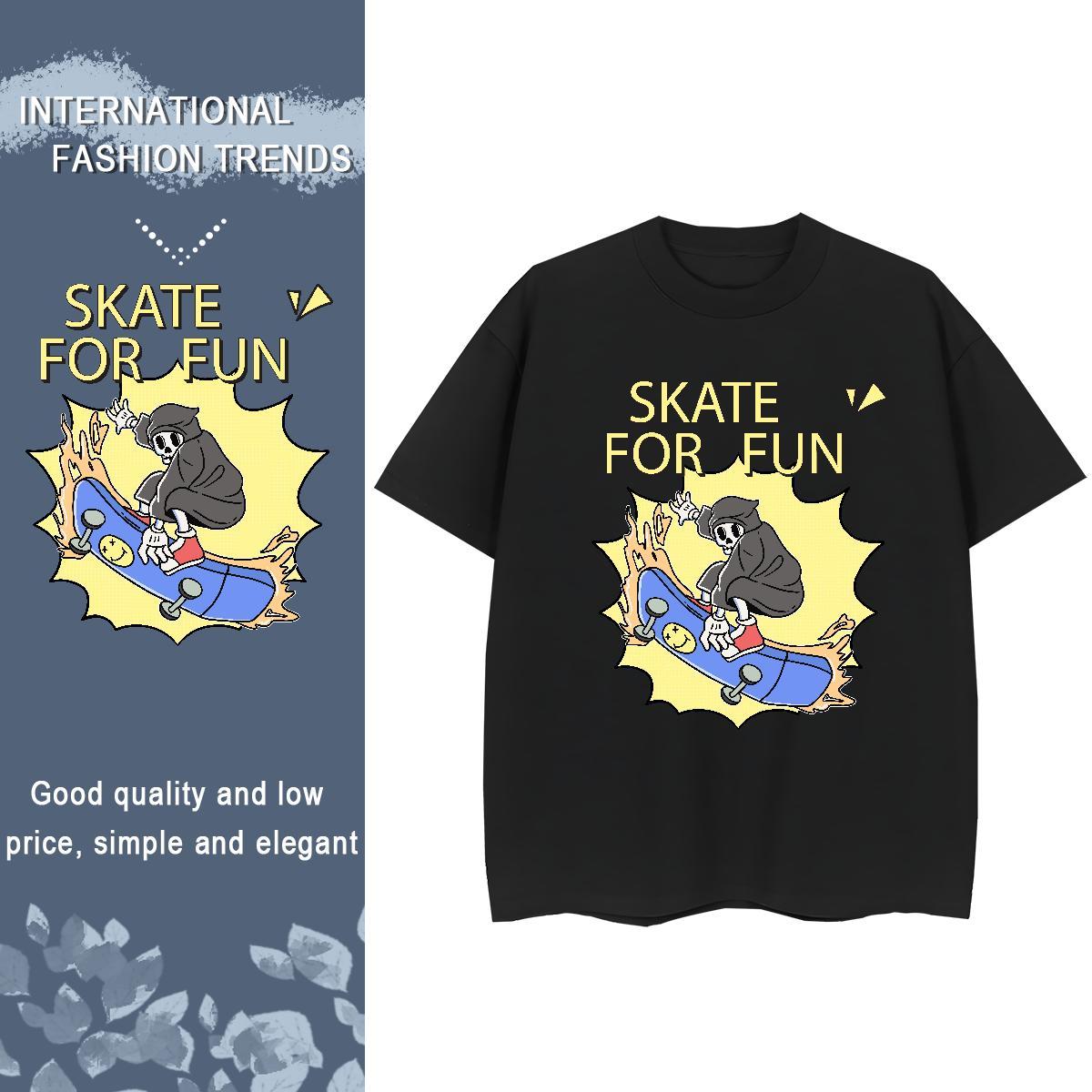 TOP Quality Womens T Shirts 230g 100% Cotton Crew Neck Street Wear skull Womens Tshirts Designer Nice Custom Printed Clothes