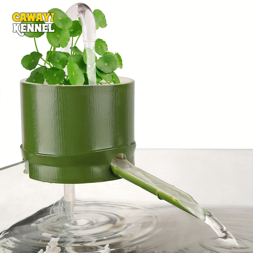 3 In 1 Aquarium Filter Box Bamboo Tube Type Filter Impurities External Round Fish Tank Filter Drip Box Aquarium Supply Ornaments