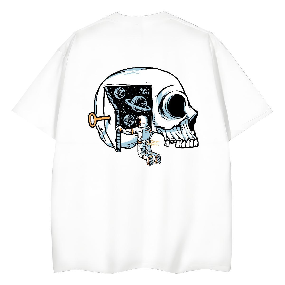 Designer Women T Shirts 230g Cotton Crew Neck Sports Casual skull Unisex Tshirts Loose fit Customized Print Top Tees