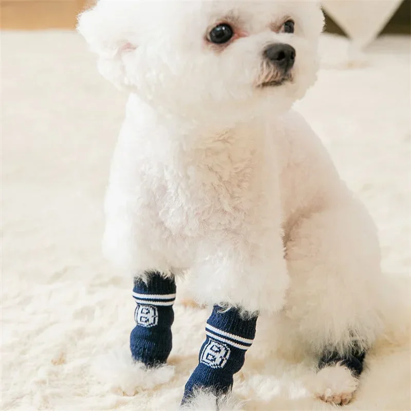 4Pcs Pet Anti-dirty Socks Leggings Knee Dog Booties Socks Cat Leg Sock Winter Warm Leg Protector Dogs Cat Puppy Socks Cover