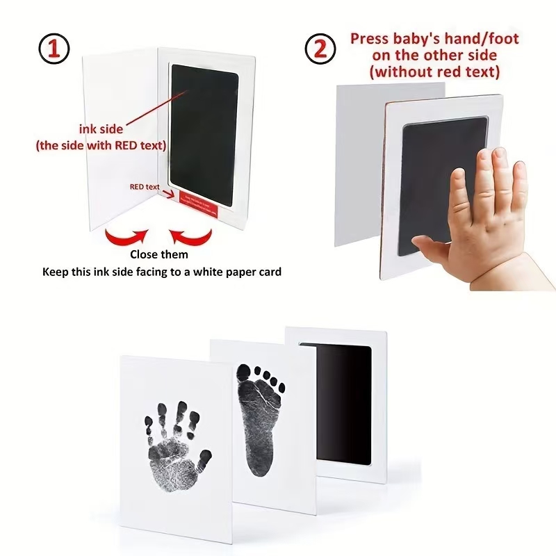 4 Set Baby Handprint Footprints Ink Pads Safe Non-toxic No-Touch Skin Inkless Inkpad Kits Pet Cat Dog Paw Prints Souvenirs Gifts