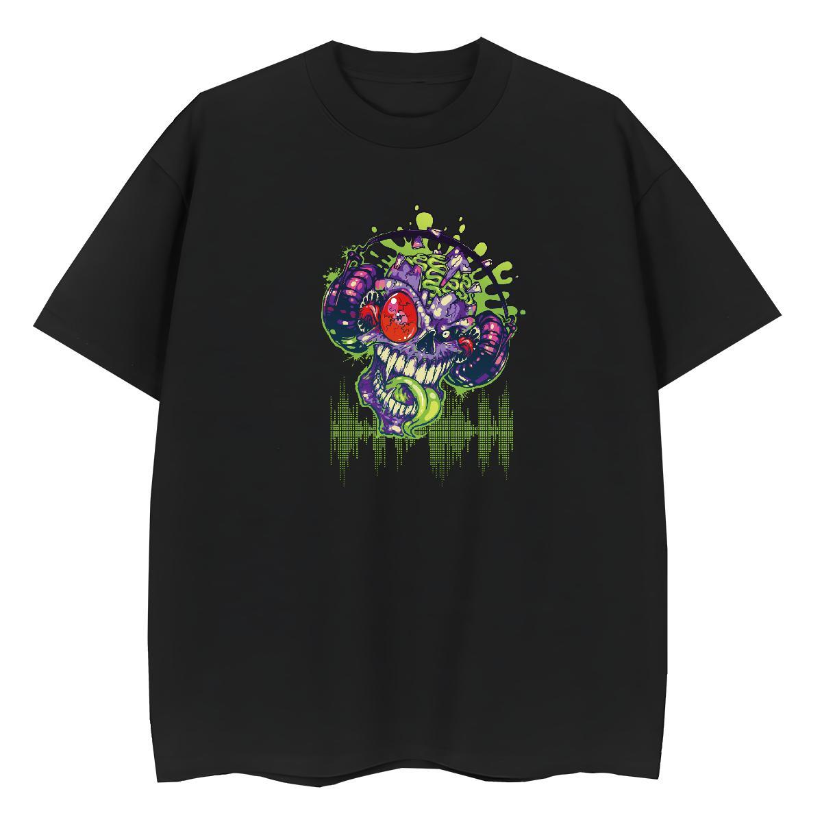 Fashion New T-Shirts for Women 100% Cotton 230g Breathable Short Sleeve Daily Outfit skull Womens Tshirts Brand DIY Anime Printed Tops Tees