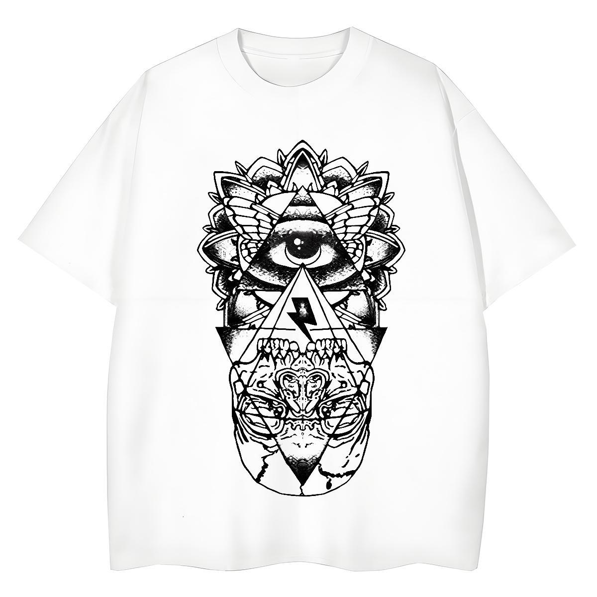 2024 T Shirt For Woman 100% Cotton 230g Short sleeve Soft Street Casual eye of the devil Women Tshirts Designer Oversized L-4XL Tops Tees