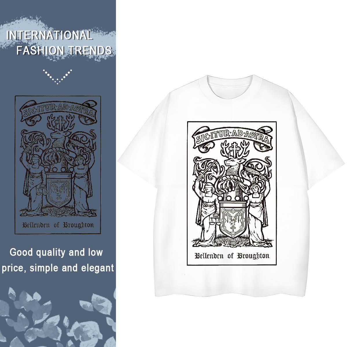 2024 T Shirts Women 230g Cotton Crew Neck Beach The Cross Tshirt for Man Woman Lady Cartoon Printing L-4XL Clothes