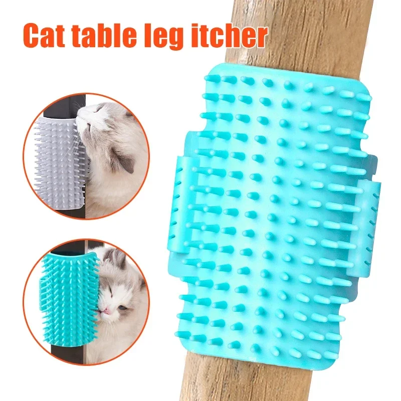 2024 New Cat Comb Desk Corner Self Groomer Brush No Damage To Furniture Cats Scratcher Brush Cats Scrubbing Hair Remover Brush