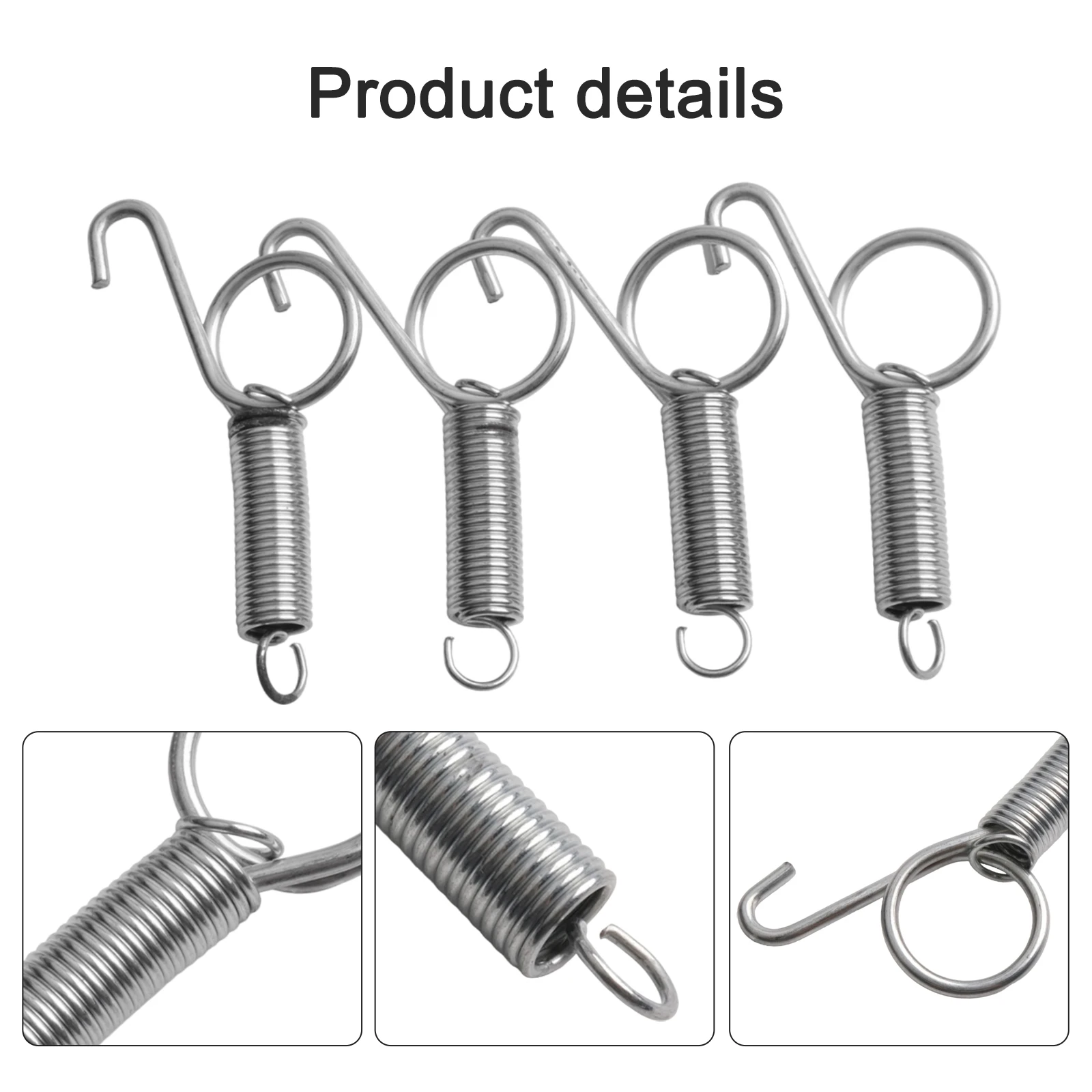4pcs Spring Animal Cage Latches Lock For Fixing Rabbit/Bird Cages Door Galvanizing 70mm Tension Spring With Hook Parts