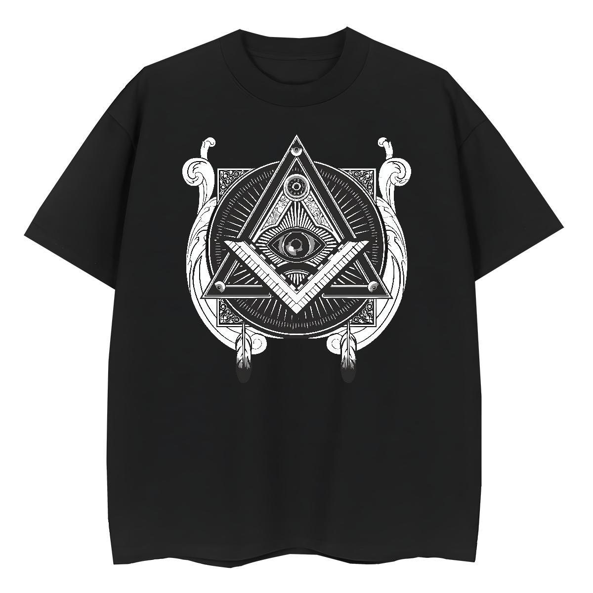 Fashion Casual T Shirt For Woman 230g Pure Cotton Breathable Sport eye of the devil Unisex Tshirts Loose fit Black White Tees