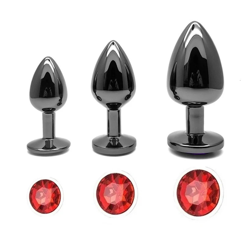 Rose Gold Rainbow Metal Anal Beads Butt Plug Set Colorful Crystal Mini Small Medium Large Anal Plug Jewelry Sex Toy Insert 241010