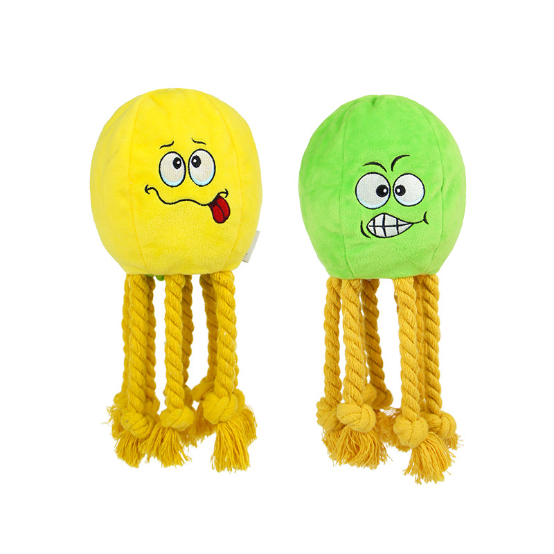 Dog Chew Toy Double Reversal Octopus Sound Animal Shape Cute Plush Puppy Cleaning Teeth for Small Medium Big Pet Supplies