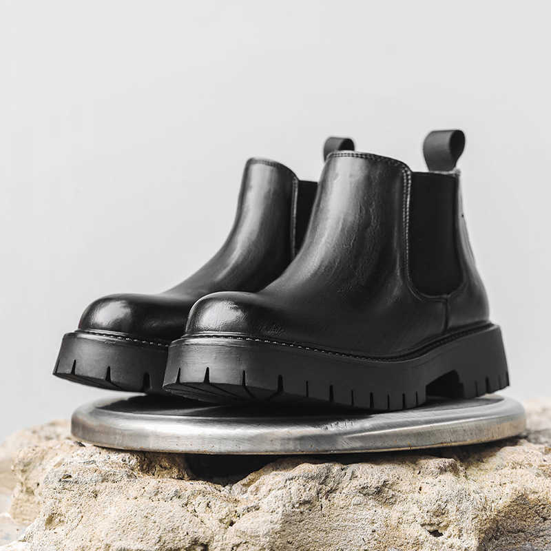 Martin Boot Large Autumn And Winter Martin Boots Mens Korean Version Chelsea Mens Boots British Style Velvet High Top Shoes Fashion Boots 240927