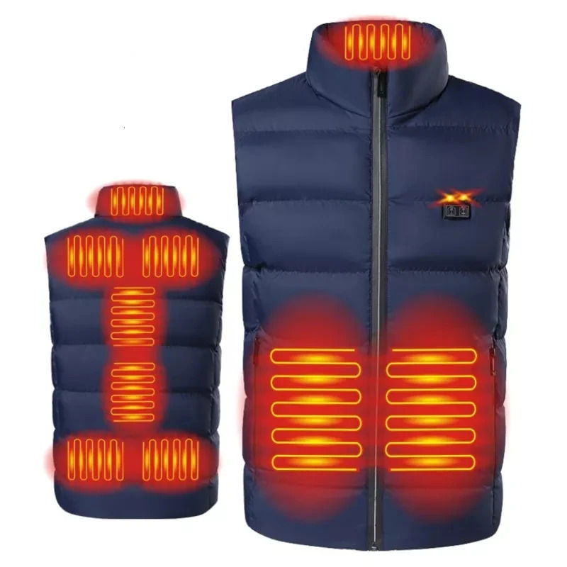 9 Areas Heated Vest Jacket USB Men Winter Electrically Heated Thermal Waistcoat for Hunting Hiking Warm Hunting Jacket 241011
