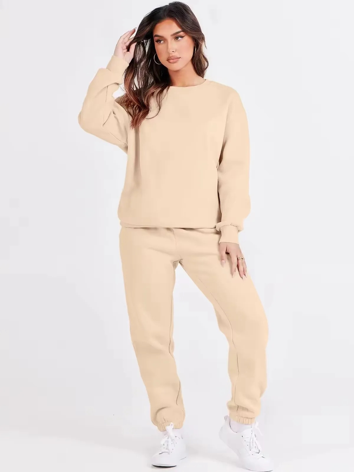 High quality women clothing wholesalers crew neck sweatshirt womens tracksuits 2 piece set 241008