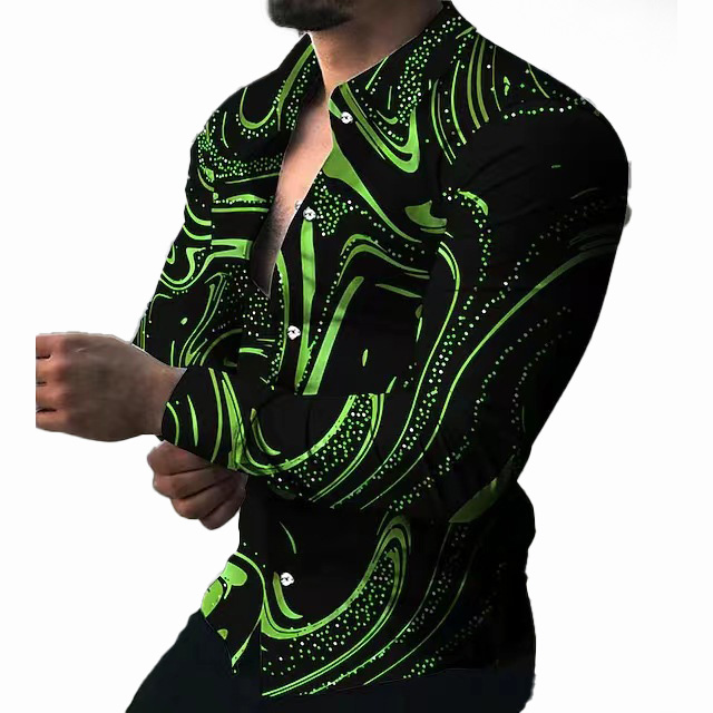 Mens long Sleeved Shirts Summer Cotton Print Turn down collar Casual Designer Beach Style Male Shirt High quality Dress shirts for men fashion top aut