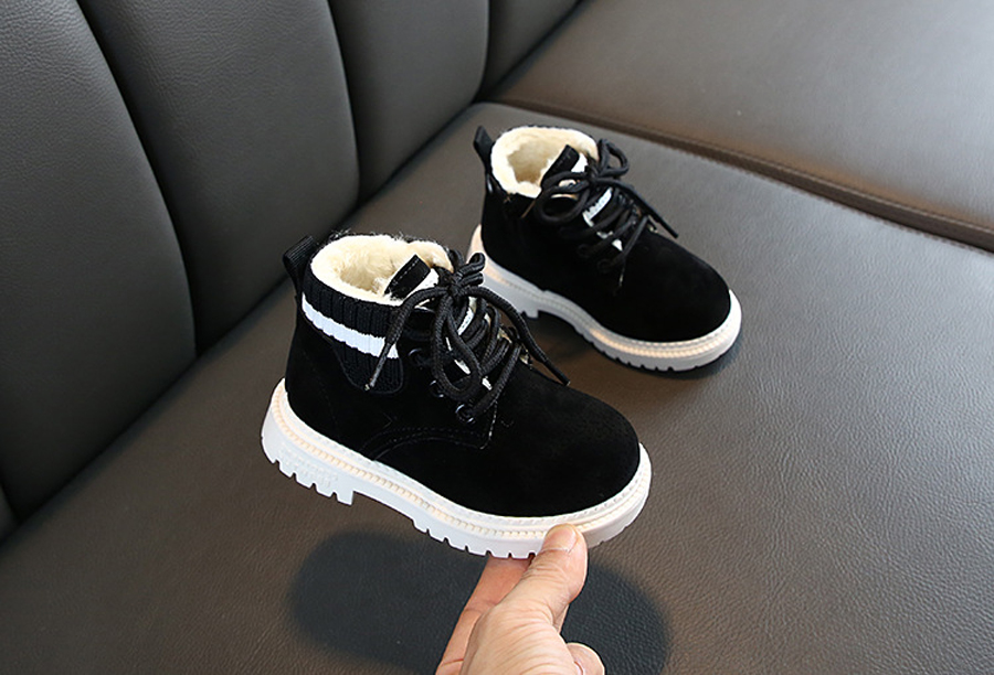Plush Kids Winter Snow Boots Cotton Fabric Children Shoes Cutefeet Baby Toddler Boys Girls Warm Boots Sizes 21-30 - view 4