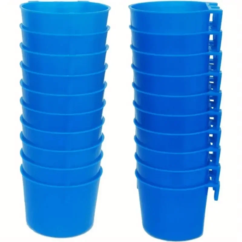 10pcs Chicken And Rabbit Feeders Suitable For Cages, Hanging Chicken Water Feeding Cups, Plastic Bird Feeder Seed Bowls