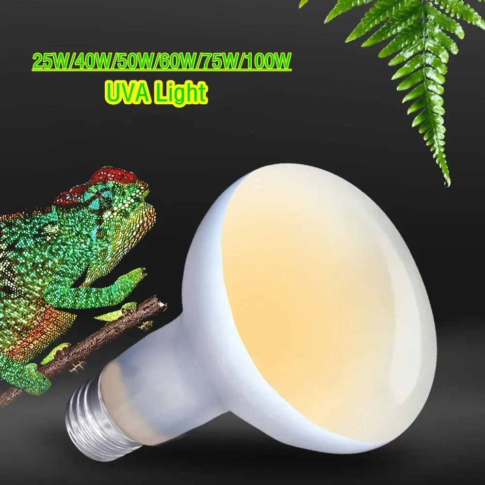 25-100W Reptile UVA+UVB Lamp Bulb Pet Brooder Heat Basking Spot Daylight Lamp Turtle Lizard Terrarium Temperature Controller