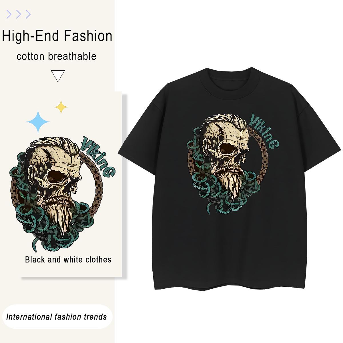 Classic T Shirts Women 100% Cotton 230g Breathable Short Sleeve High Street Hip Hop skull Woman Tshirt Wholesale DIY Anime Printed Clothes