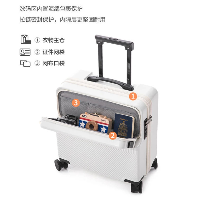 18 female boarding lage small lightweight 20 inch front opening multifunctional travel suitcase for men 241007 e7a2 4