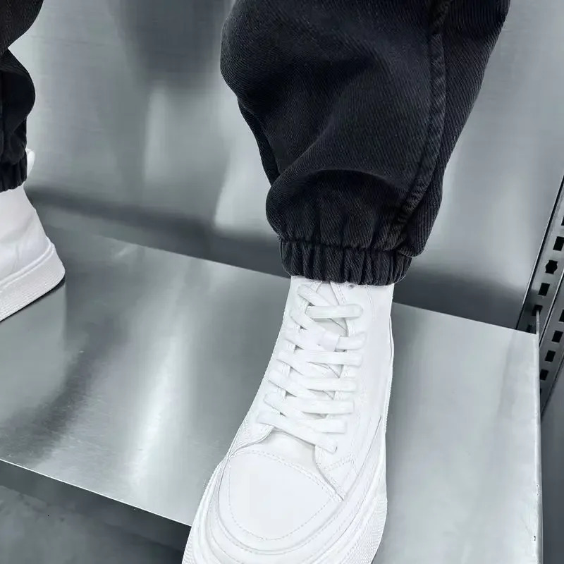 Black gradient harem Bagi jeans Harajuku street fashion streetwear ner mens clothing 241008