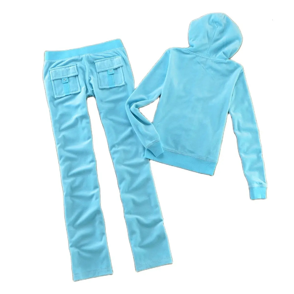 Velvet Track and Field Uniform Solid Color Hoodie Womens Set Velvet Sports Uniform 2pc Thick Solid Color Hoodie TopCasual Clothing 241011