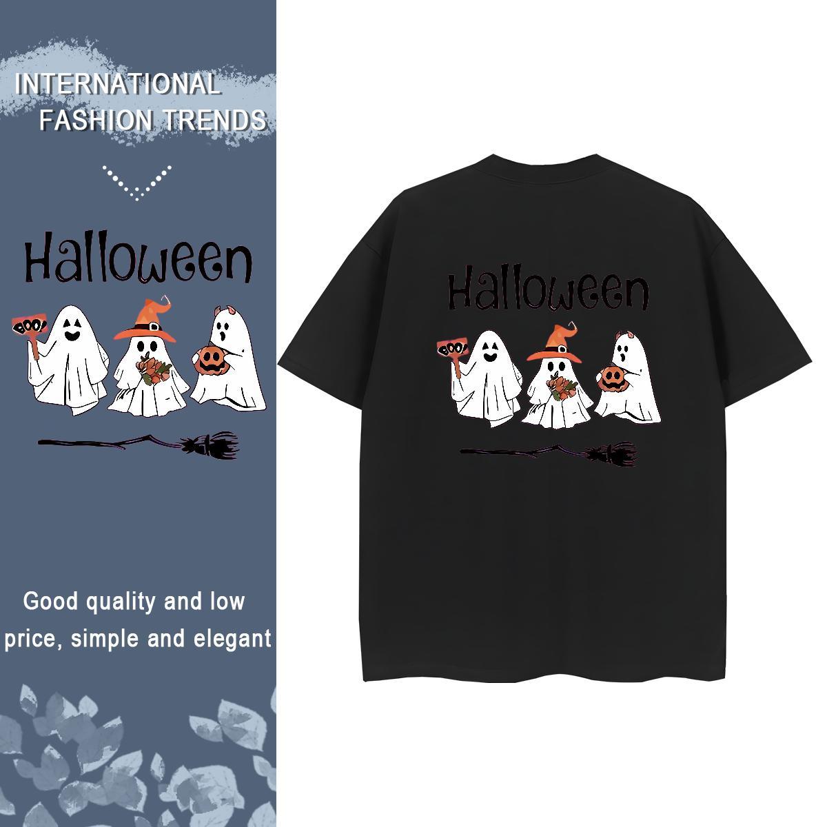New T-Shirts 230g Cotton Breathable Crew Neck Daily Outfit pumpkin Woman Tshirt Unisex Customized Tops Shirt
