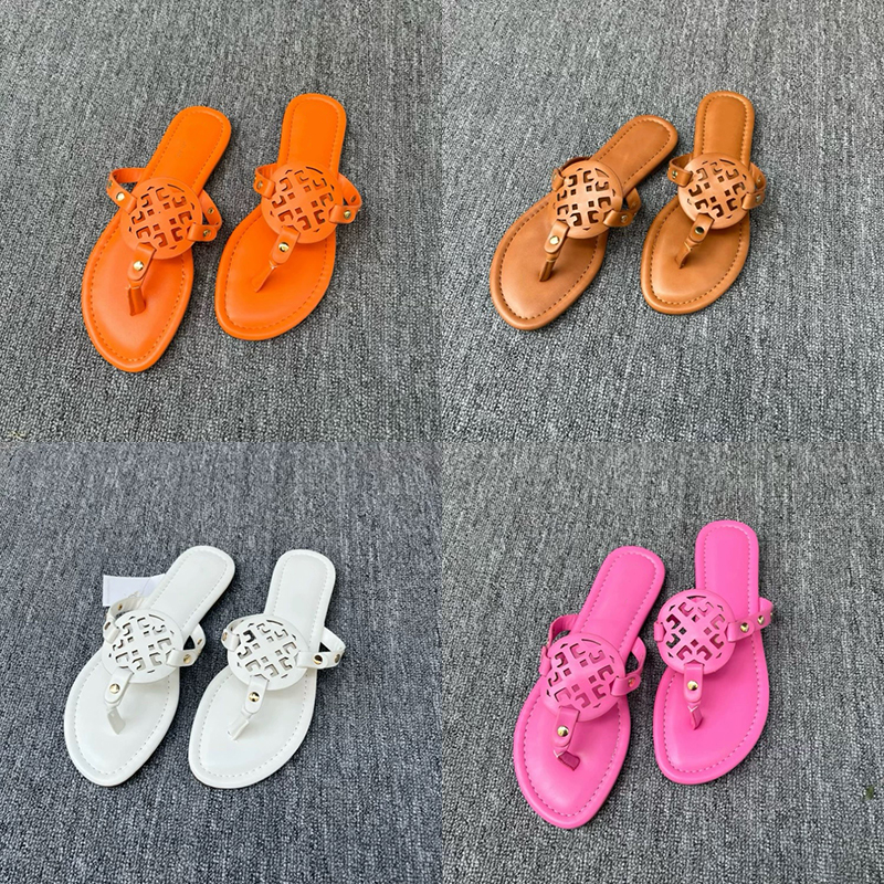 Designer Metallic Patent Matte Leather Slides Thong Sandals for Women Casual Slip-on Flip Flops in White Black Yellow Pink Silver 35-43 With Box