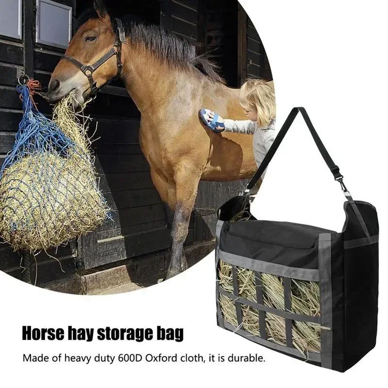Hay Bags for Goats Hangable Feeding Bags for Horse Feed Large Capacity Tote Hay Bale Storage Slow Feed Hay Net Pet Supplies