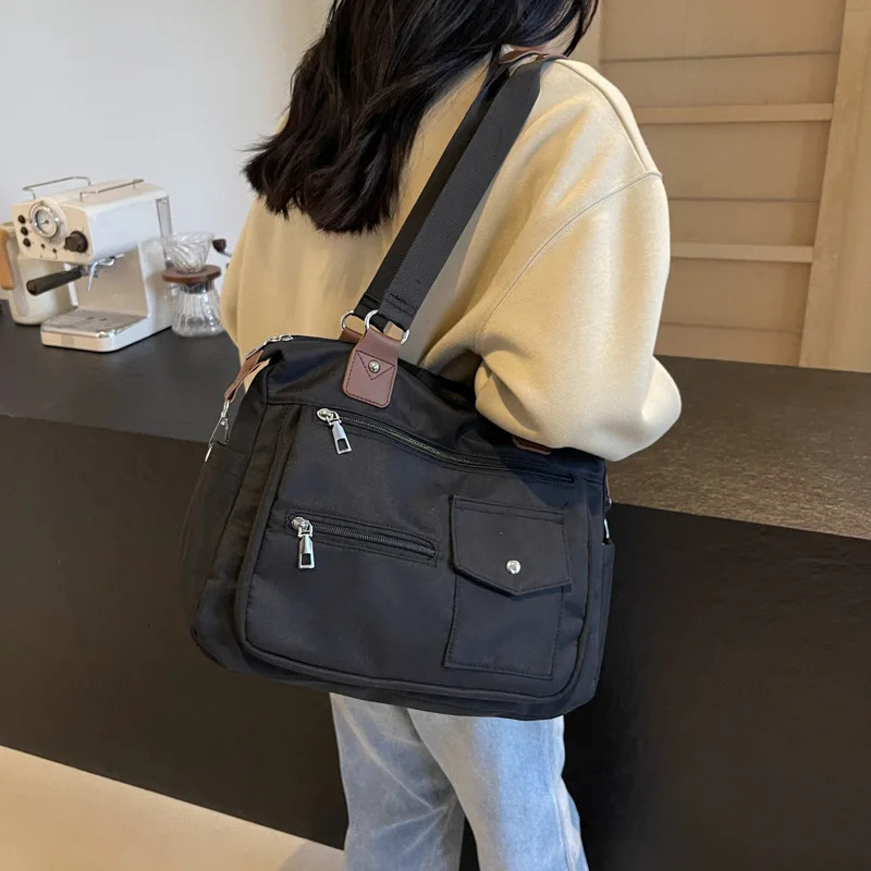 Womens Work Handbag Large Capacity Shoulder Canvas Bag Fashion Large Bag Versatile 241008