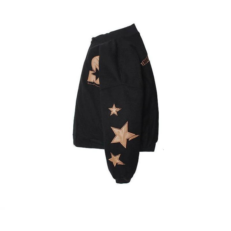 American vintage street casual versatile jacket Y2K autumn and winter letters embroidered label Baseball wear 241011