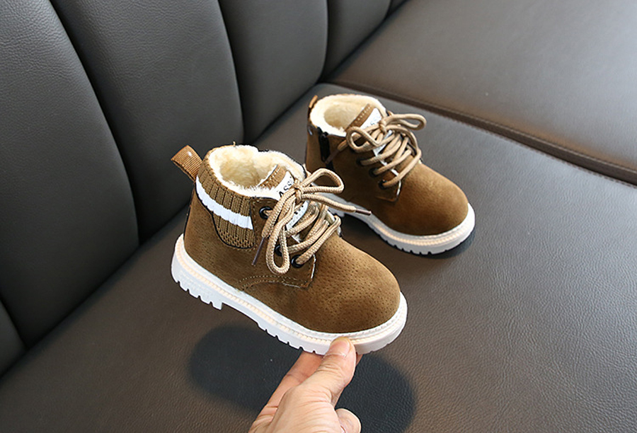 Plush Kids Winter Snow Boots Cotton Fabric Children Shoes Cutefeet Baby Toddler Boys Girls Warm Boots Sizes 21-30 - view 6