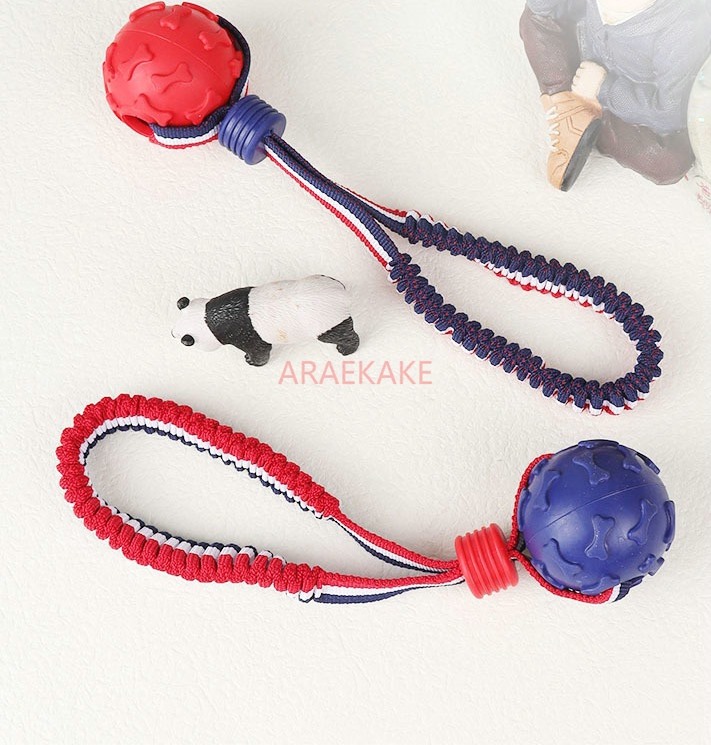 1PCS Dog toy ball, gold haired large dog bite resistant training ball, interactive dog training ball with rope, pet supplies