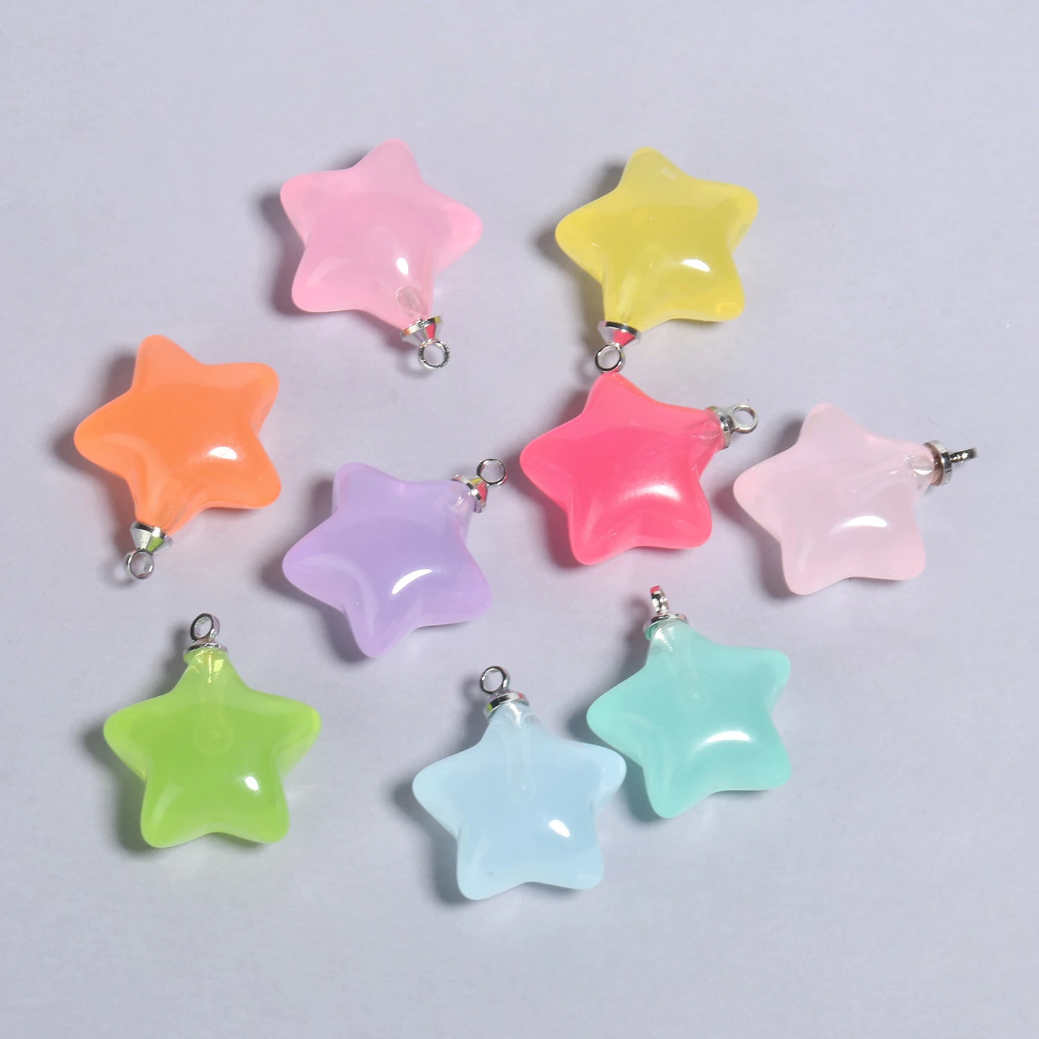 10pcslot Mix Candy Color Star Pendants 205x15mm Acrylic Charms Beads Pendant for Jewelry Necklace Bracelet Earring Crafting 241010