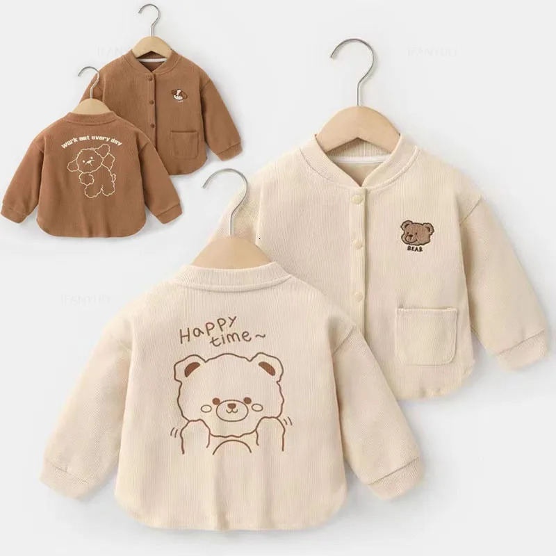 Children Tops Coats Cartoon Cute Boys Baby Baseball Clothing Spring Autumn Warm Girls Toddler Outerwear Fashion Kids Jackets 241011