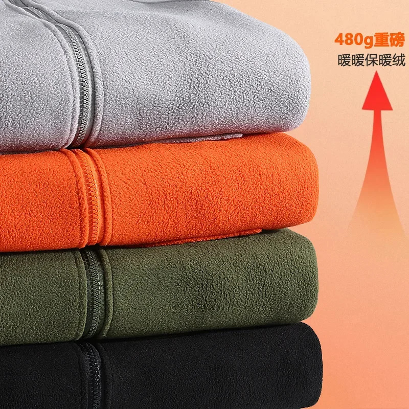 Mens Hooded Shirt Long Sleeve Thickened Polar Fleece Zipup Hoodies Warm Autumn Winter Jacket Male Big Size 12XL 10XL Plus 241011